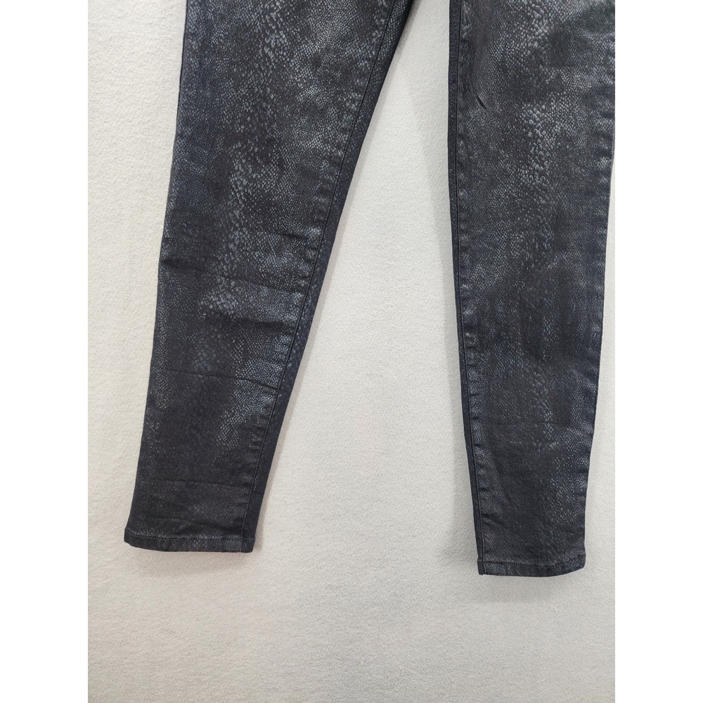 Seven7 Ultra High Rise Skinny Jeans Black Snakeskin Animal Print Pants Size 10 - Picture 11 of 15